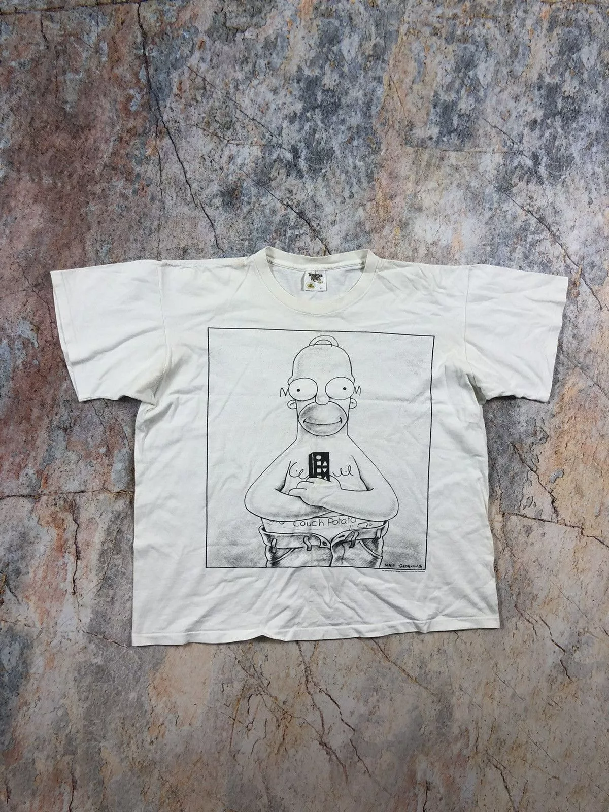 The Simpsons Short Sleeve T Shirts The Simpsons × Vintage Vintage Simpsons T-shirt White