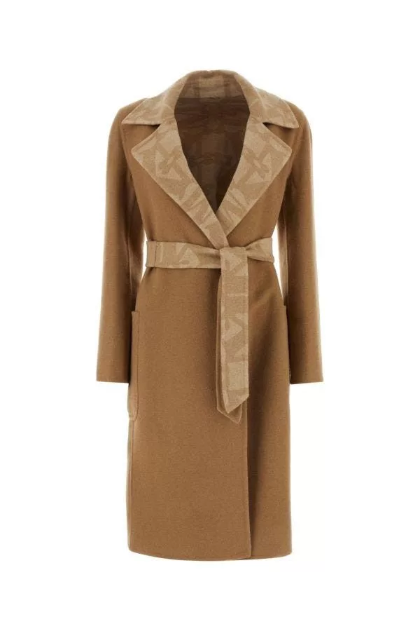 Max Mara Coats Max Mara Biscuit Camel Abito Coat Multi
