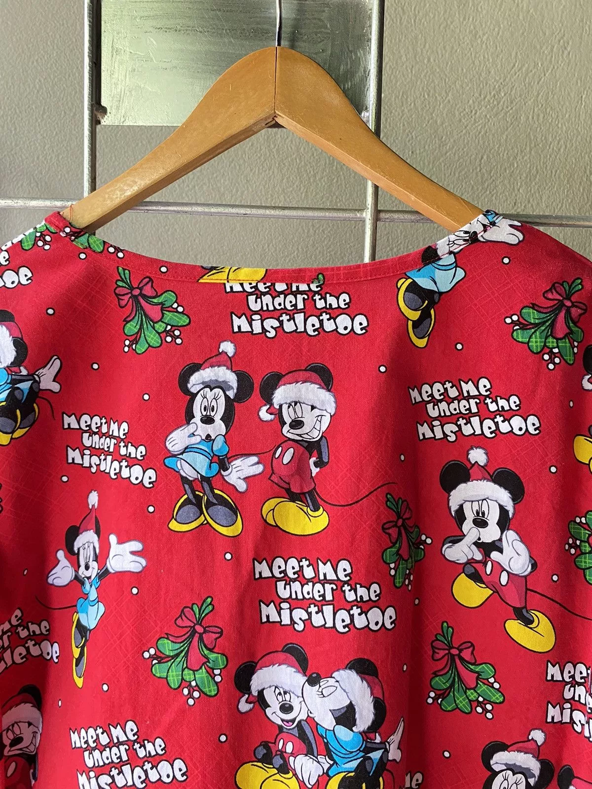 Mickey Mouse Blouses Mickey Mouse vintage v neck blouse Red