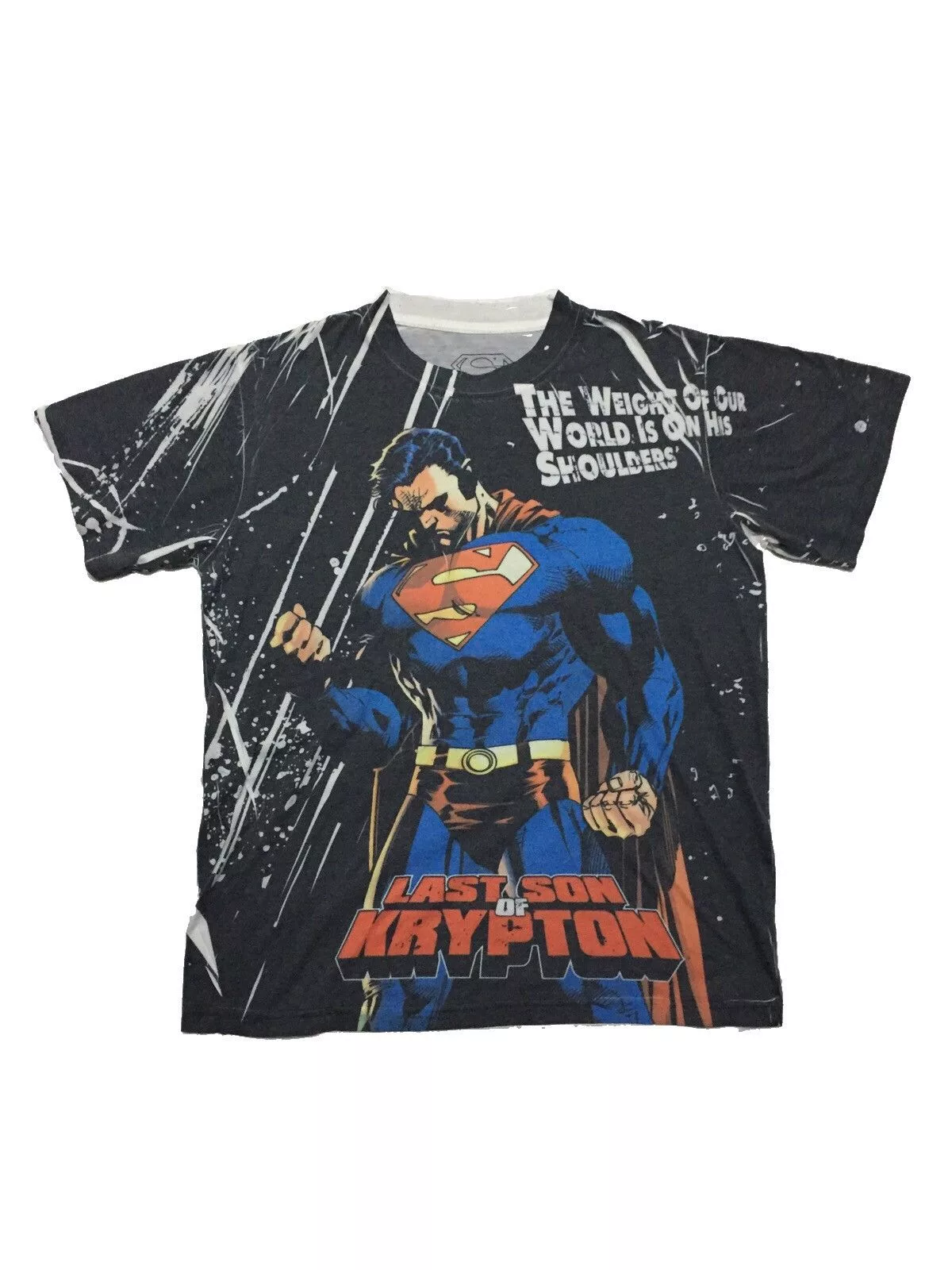 DC Comics Short Sleeve T Shirts DC Comics 2000s DC Superman Last Son Of Krypton All Over Print Green