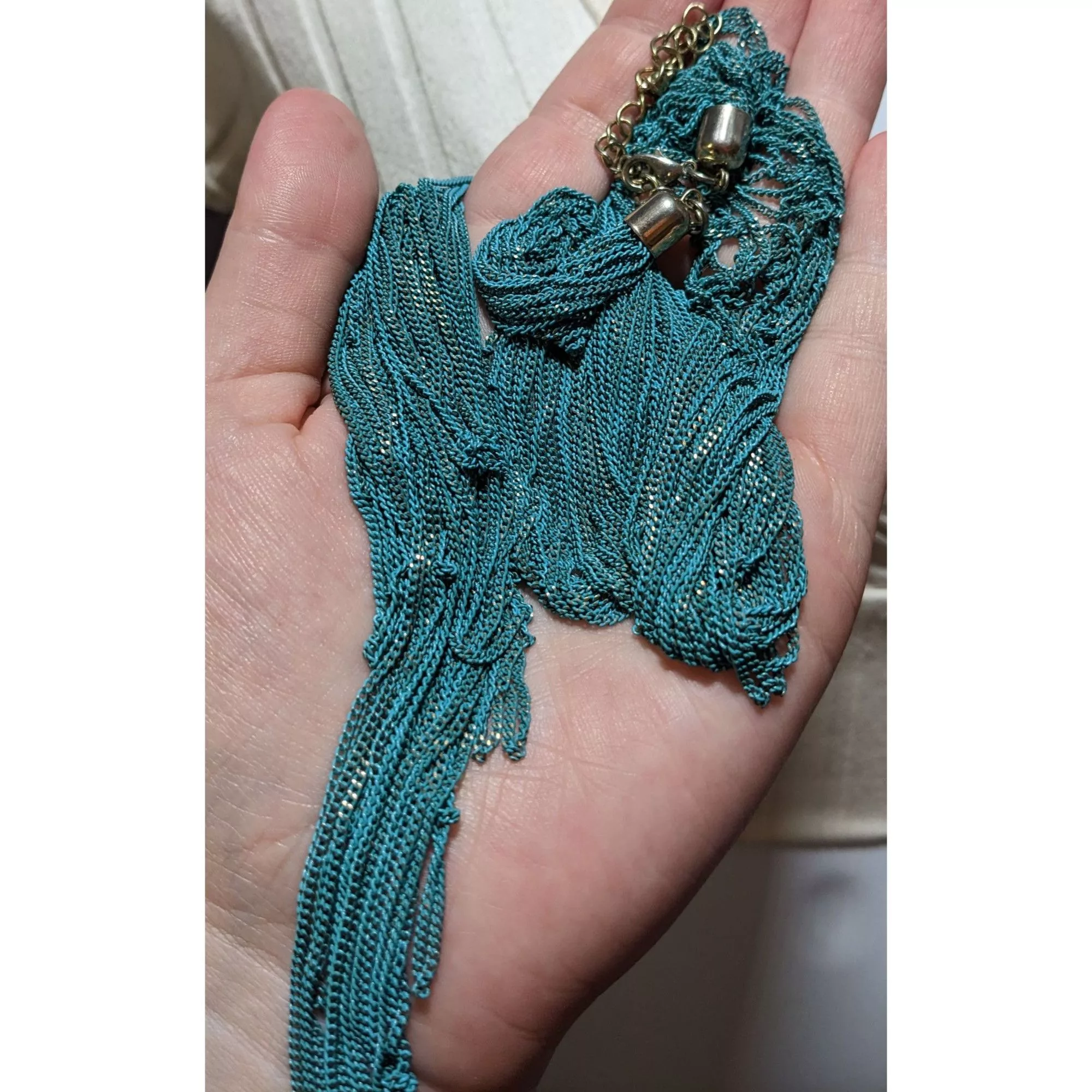 Other Necklaces Other Abstract Blue Multilayer Chain Necklace