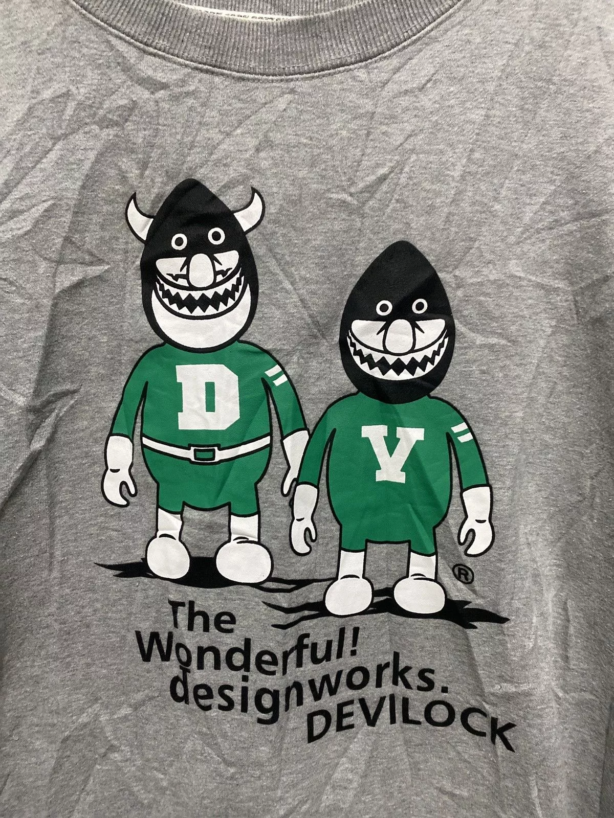 Devilock Sweatshirts Hoodies Devilock × Japanese Brand × Vintage Vintage 90's Devilock Crewneck Sweatshirt White Gray