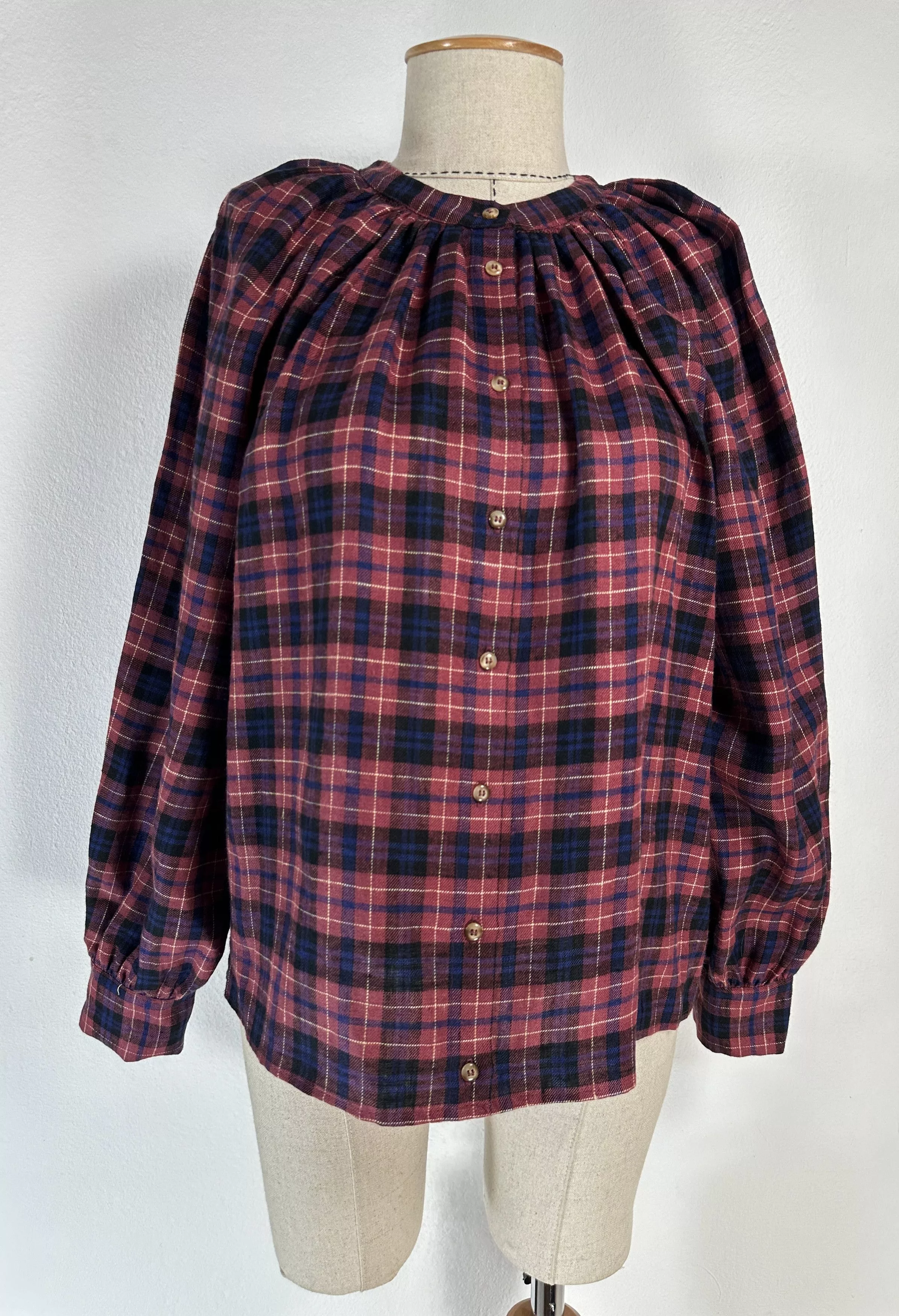 Sezane Blouses Sezane Lealys Shirt In Check Plaid Multi