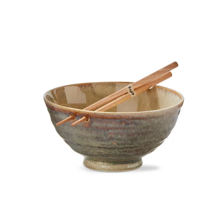 Akira Noodle Bowl Taupe Set of 2