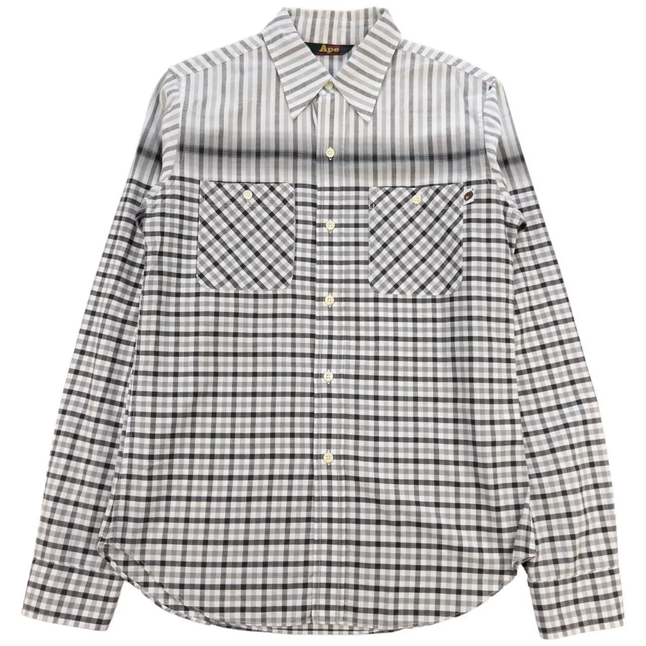 Bape Shirts Button Ups Vintage Bape Check Button Up Shirt Size S Black