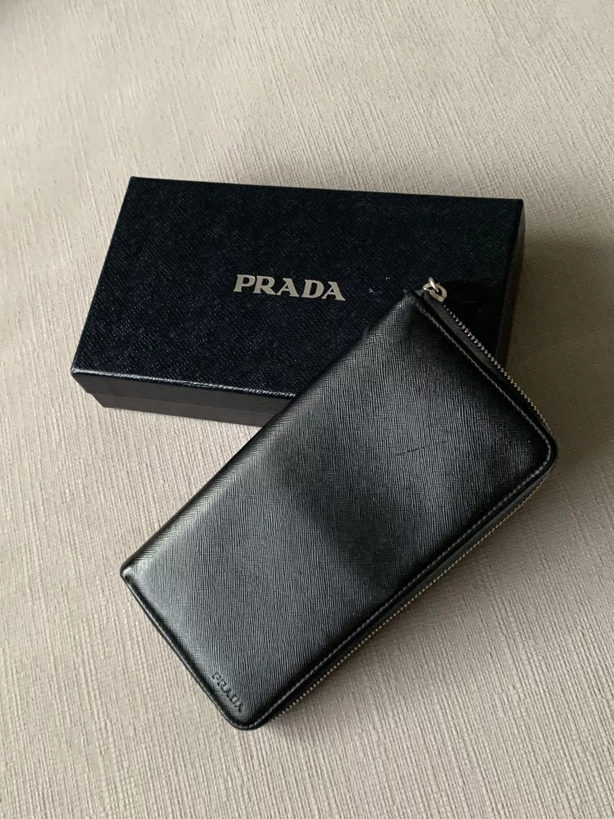 Prada Wallets Prada black leather wallet purse with box