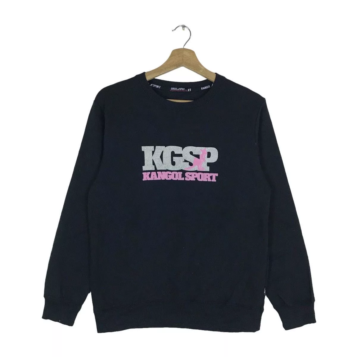 Kangol Sweatshirts Hoodies Vintage Kangol Sport Spell Out Pullover Jumper Sweatshirt Black