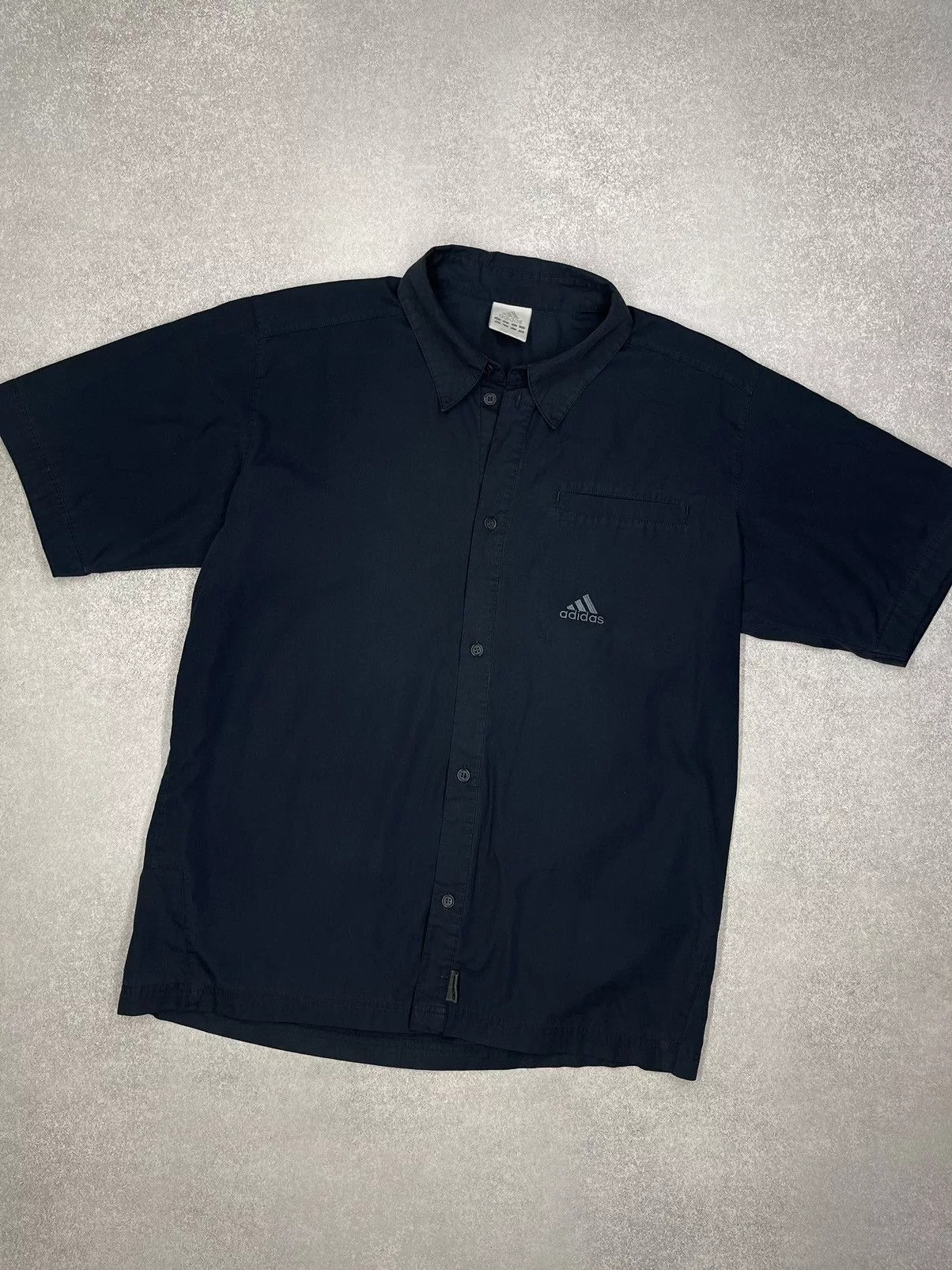 Adidas Shirts Button Ups Adidas × Vintage Vintage Adidas Shirt Navy 2002 Y2K Y3 Yeezy Blue Streetwear