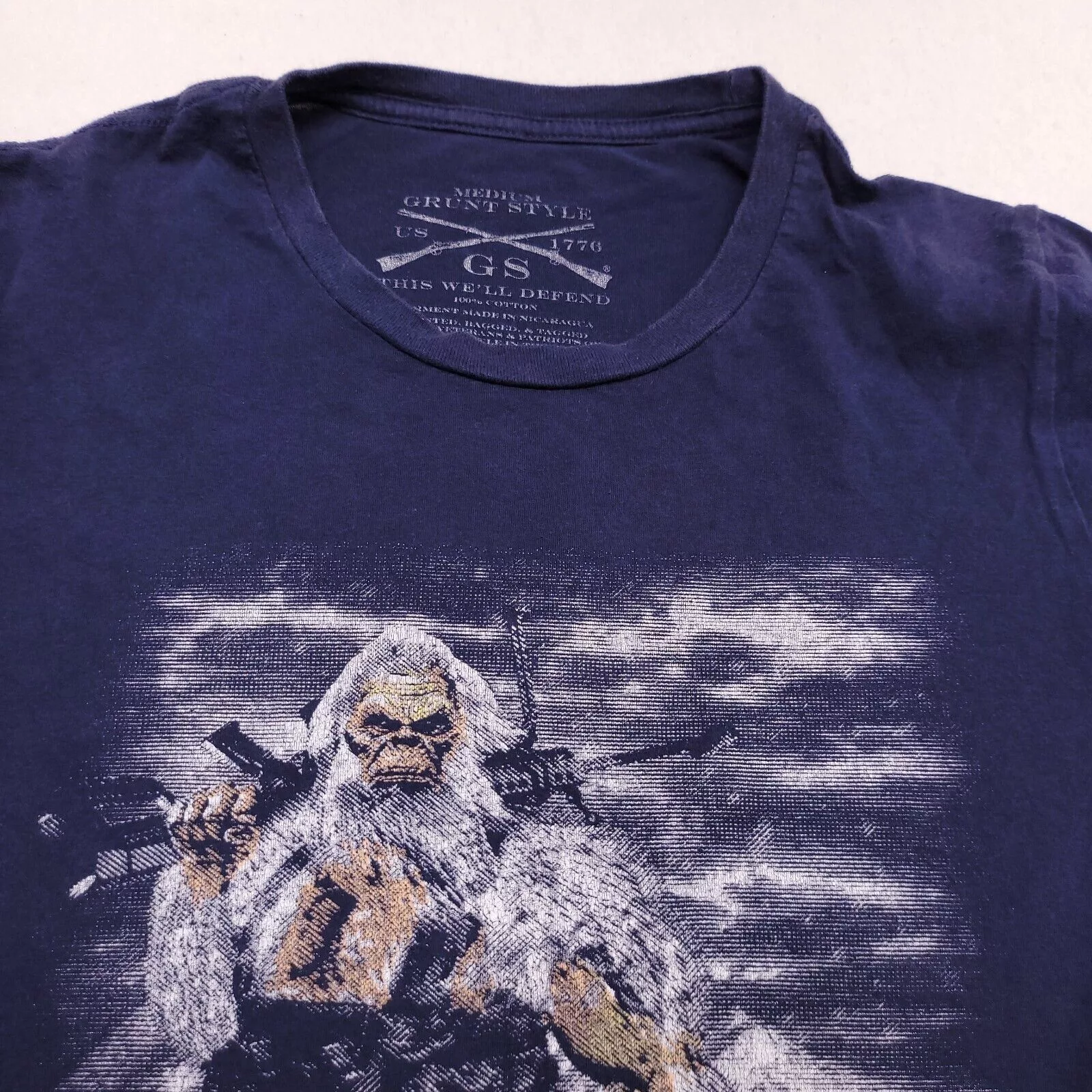 Grunt Style Short Sleeve T Shirts Grunt Style Tactical Yeti Pullover Graphic T Shirt Mens Size Medium Blue
