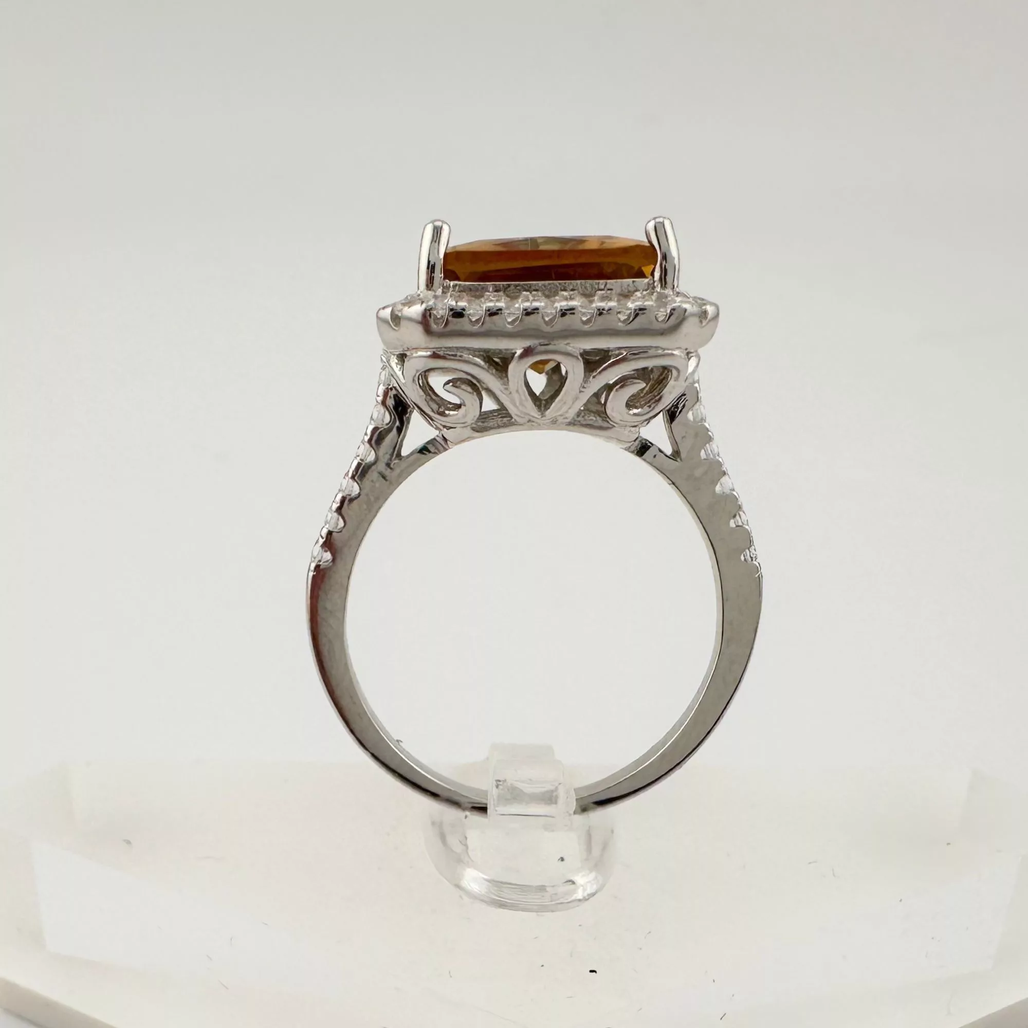 Other Rings Other Elegant Emerald Cut Lab Created Sultanite Ring - Beautiful Silver