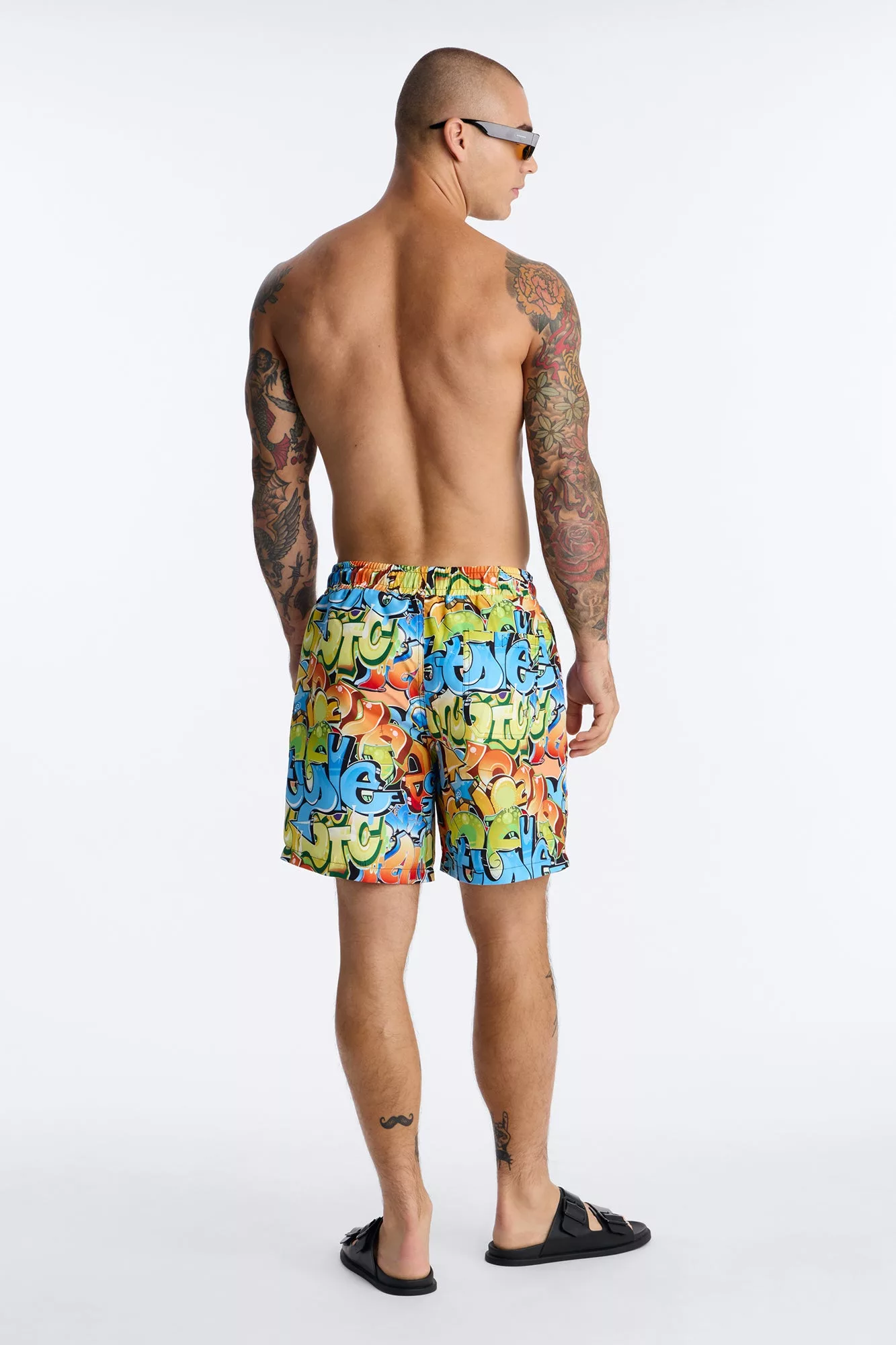 All That Graffiti Swim Trunk 7″ - Blue/combo