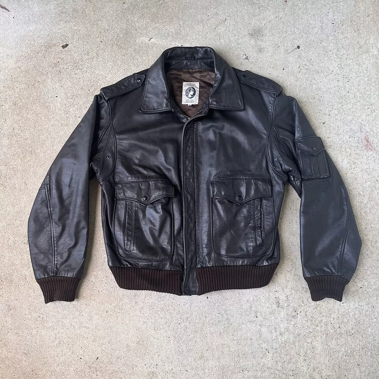 Genuine Leather Leather Jackets Genuine Leather × Vintage Vintage Brazilian Flight Jacket Brown