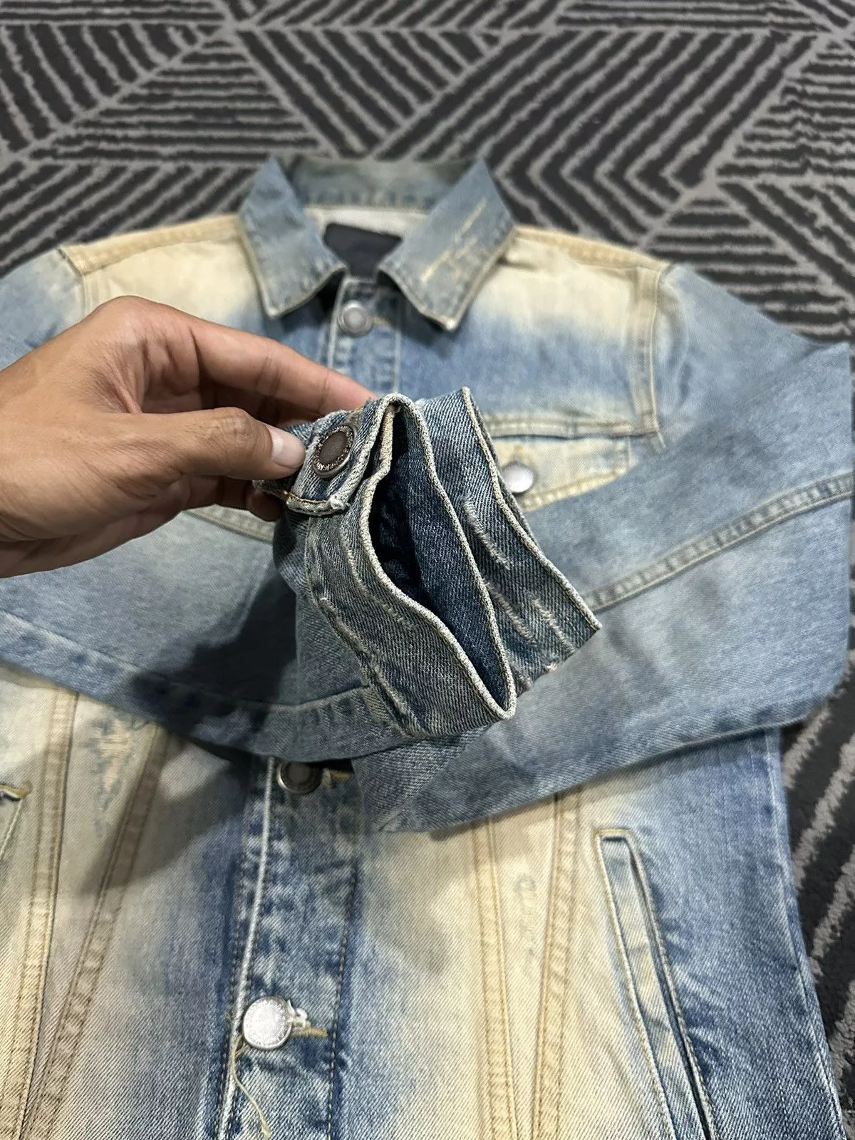 Vintage Denim Jackets Vintage DESIGNWORK Acidwash Style Buttoned Denim Jacket Blue Streetwear
