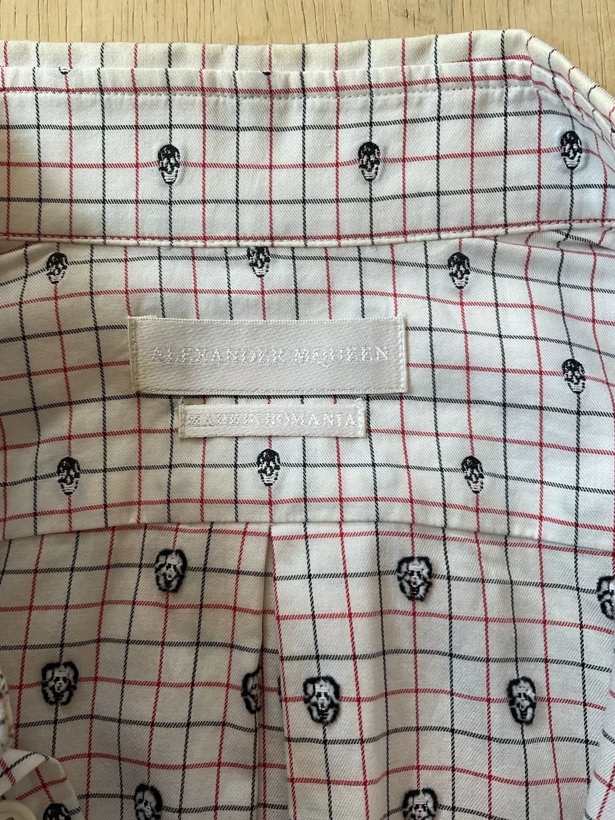 Alexander McQueen Shirts Button Ups Alexander McQueen Mini Skull Collar Shirt Size46 White