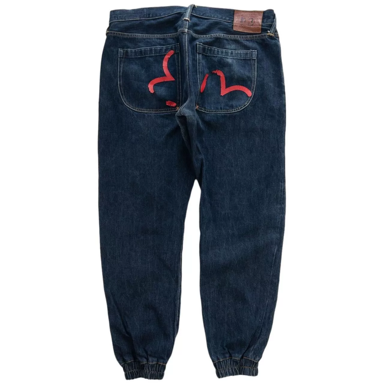 Evisu Denim Vintage Evisu Double Gull Elasticated Cuff Jeans Size W34 Blue