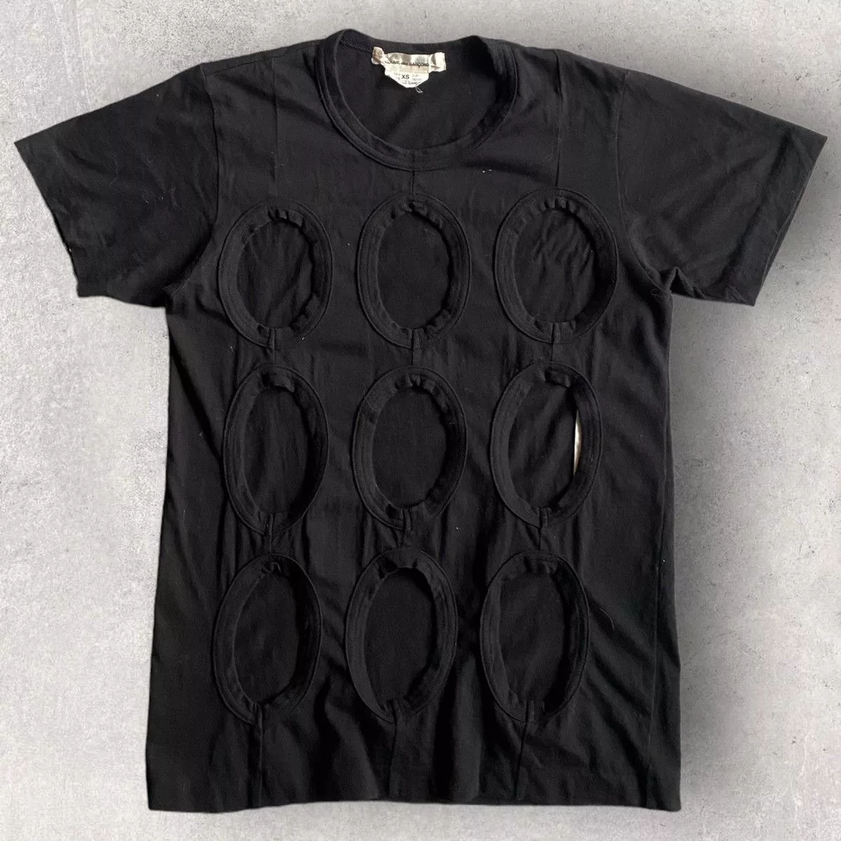 Comme des Garcons Short Sleeve T Shirts Comme des garcons cut out hole tee Black