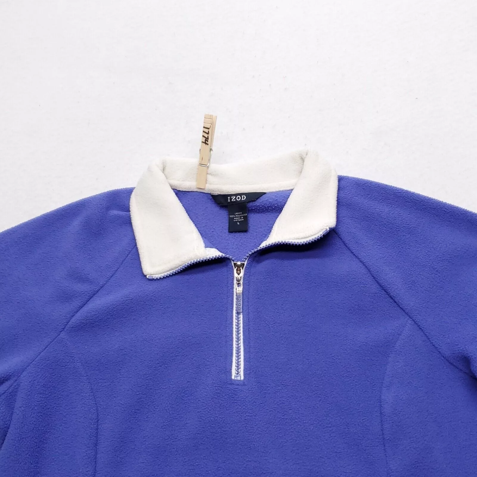 Izod Jackets IZOD Zip Up Pullover Jacket Womens Size Large L Purple White