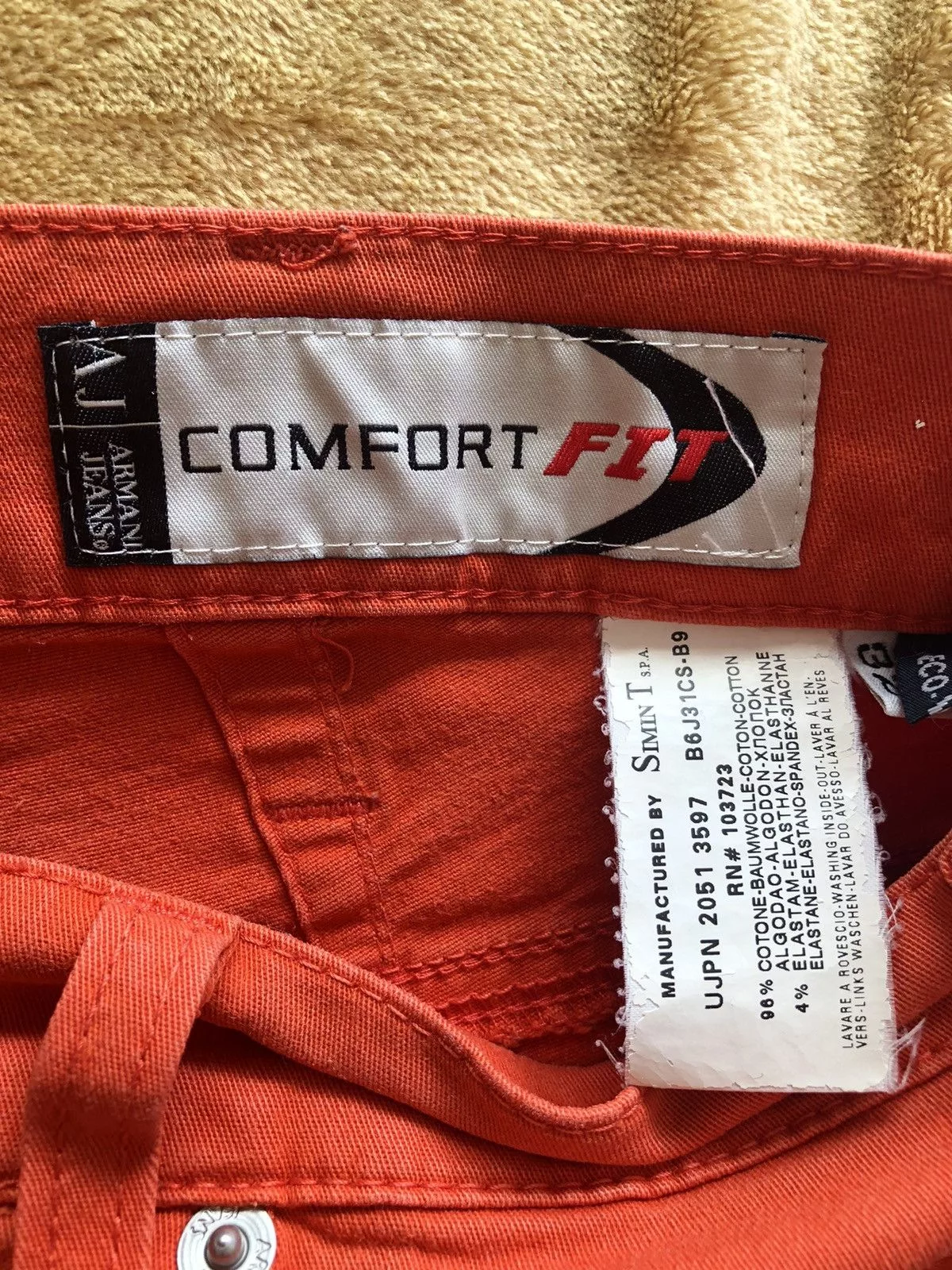 Armani Casual Pants Armani × Vintage RARE VINTAGE ARMANI JEANS COMFORT FIT QUALITY PANTS Orange Streetwear