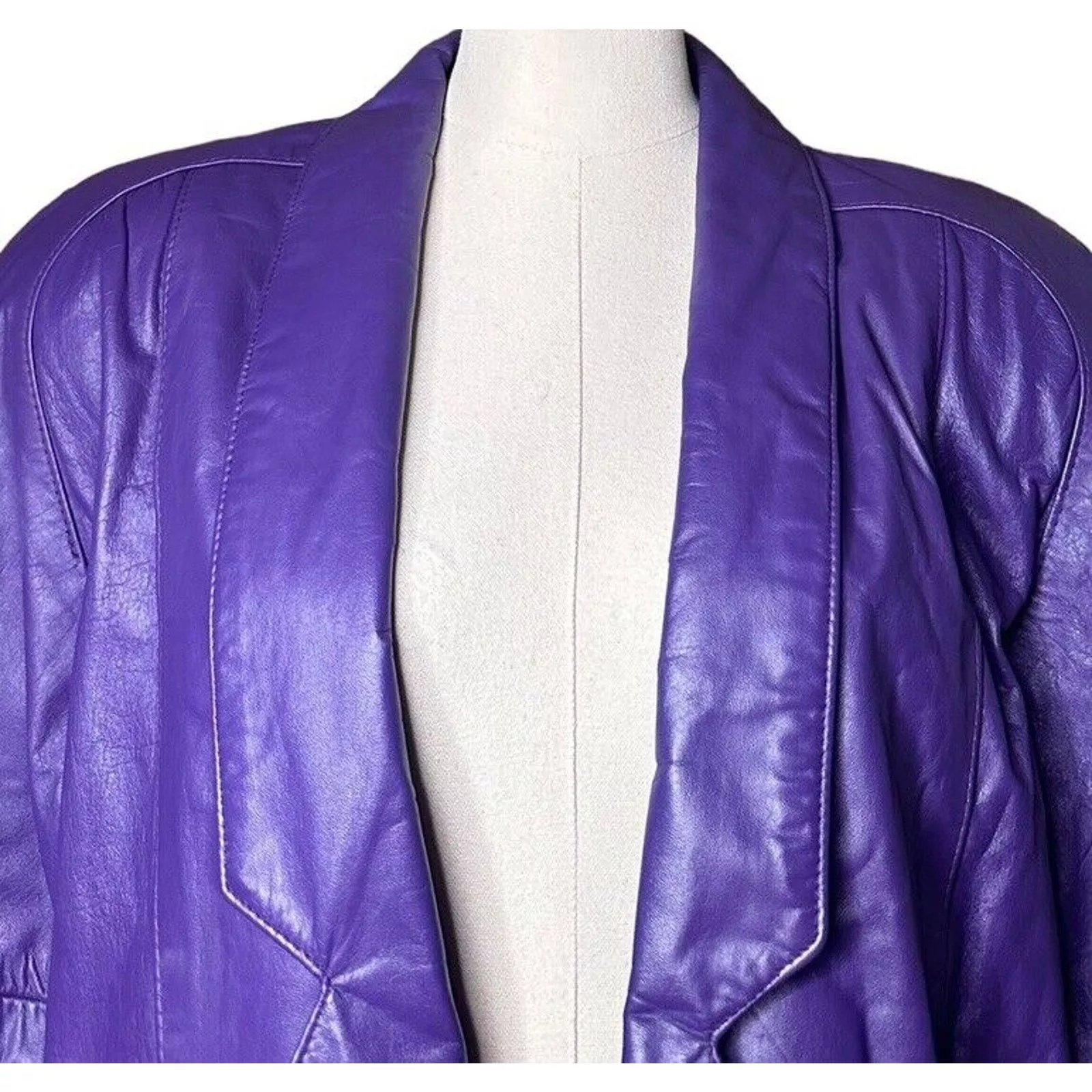 Other Jackets Other Vtg 90s Outerwear by Pheonix Purple Leather Jacket Coat SP