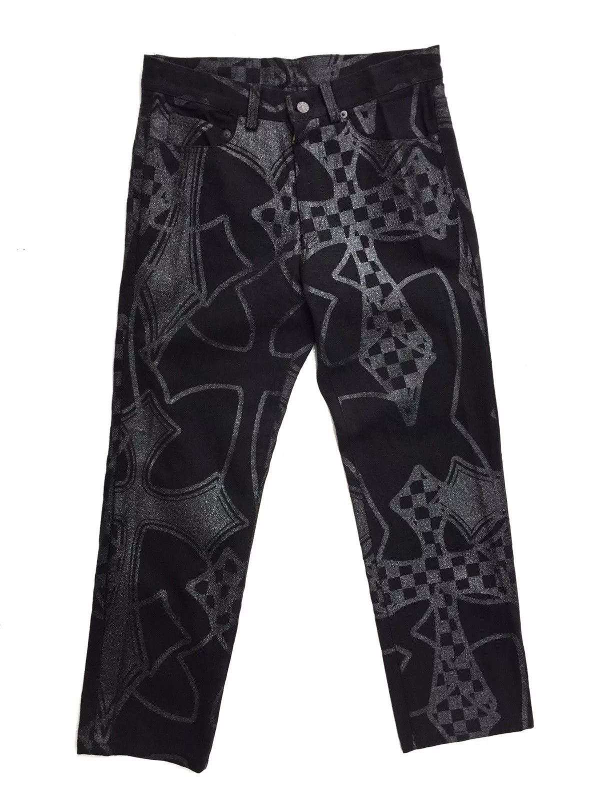 20471120 Denim 20471120 × Beauty Beast × Japanese Brand Made In Japan Ficce All Over Print Black Jeans
