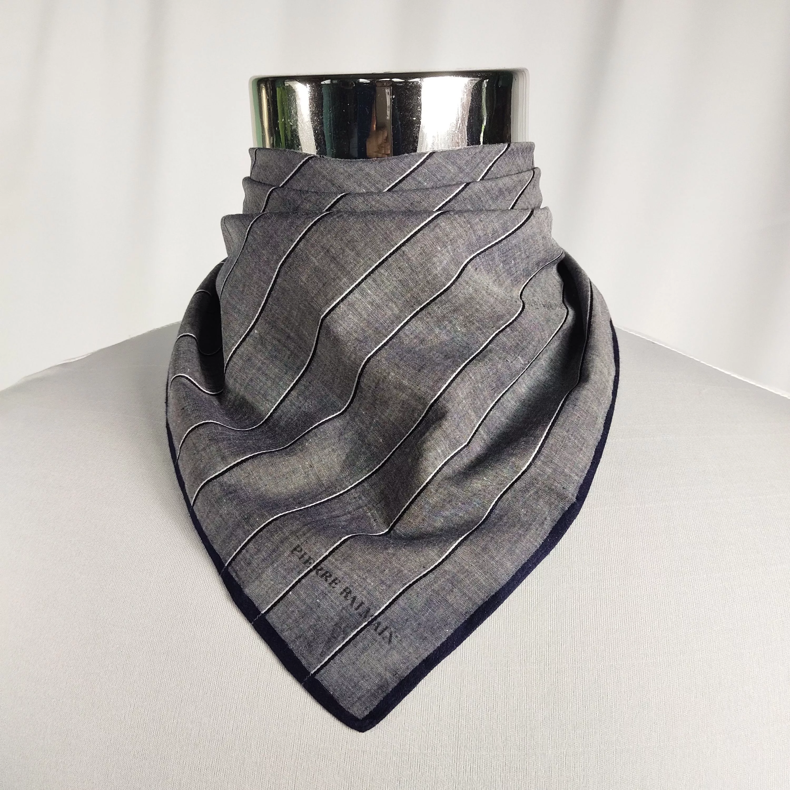 Pierre Balmain Ties Pocketsquares Pierre Balmain × Vintage Pierre Balmain Handkerchief / Neckerchief / Bandana FZ401 Black