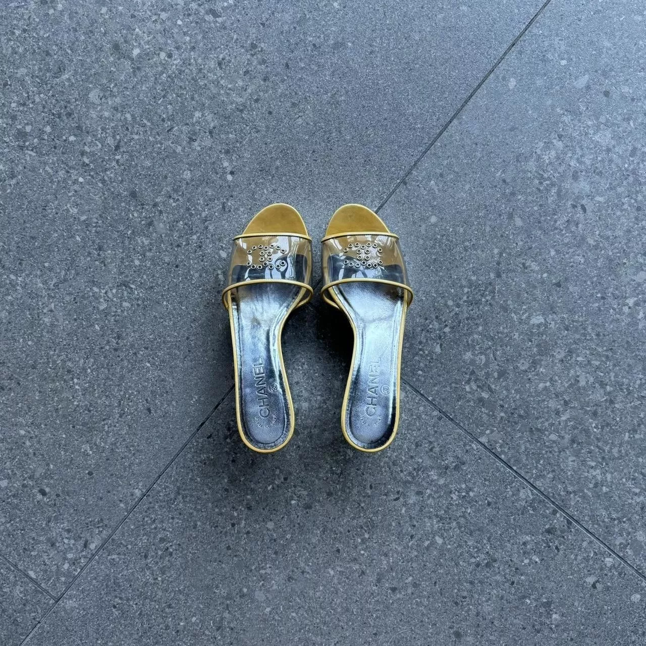 Chanel Sandals Chanel 2000s Platform Wedge Sandal Silver