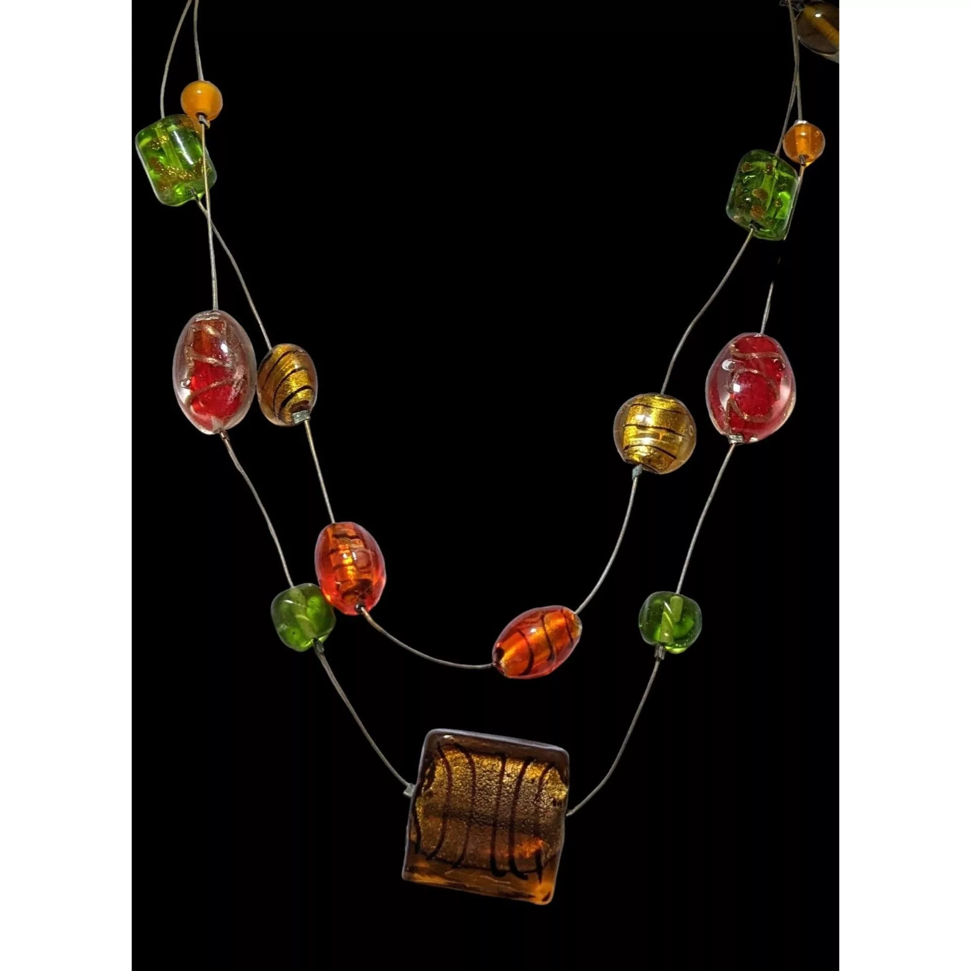 Other Necklaces Other Bright Summer Glass Floating Necklace Multi