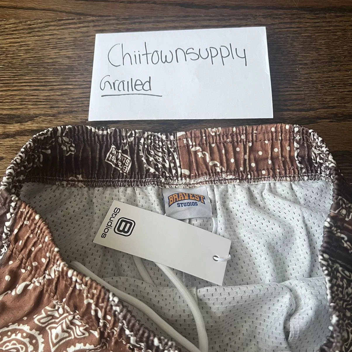Bravest Studios Shorts Bravest Studios Bravest Studio Brown Paisley Size Large
