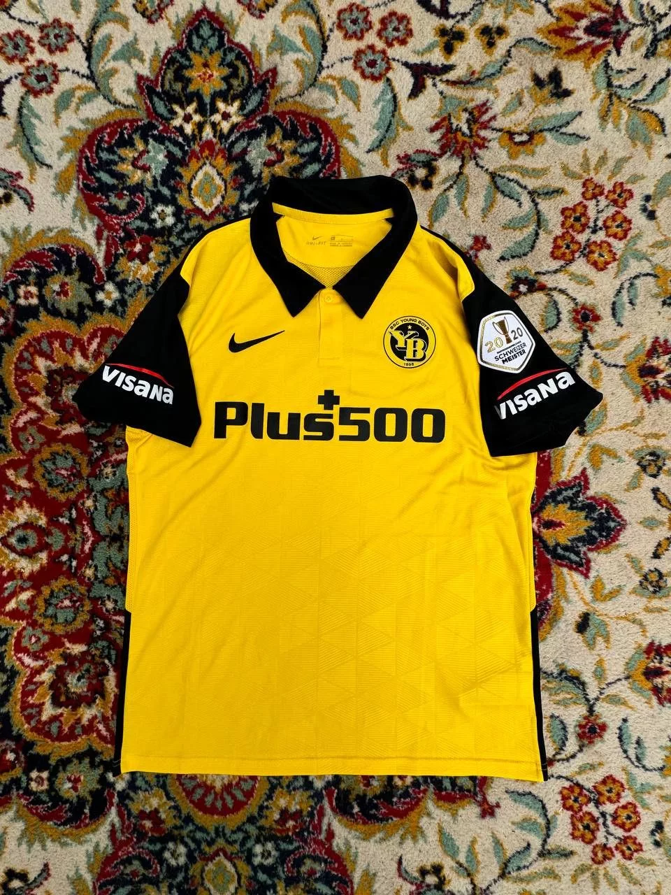 Nike Short Sleeve T Shirts BSC YOUNG BOYS 2020 2021 HOME FOOTBALL SHIRT NIKE JERSEY Yellow Sportswear