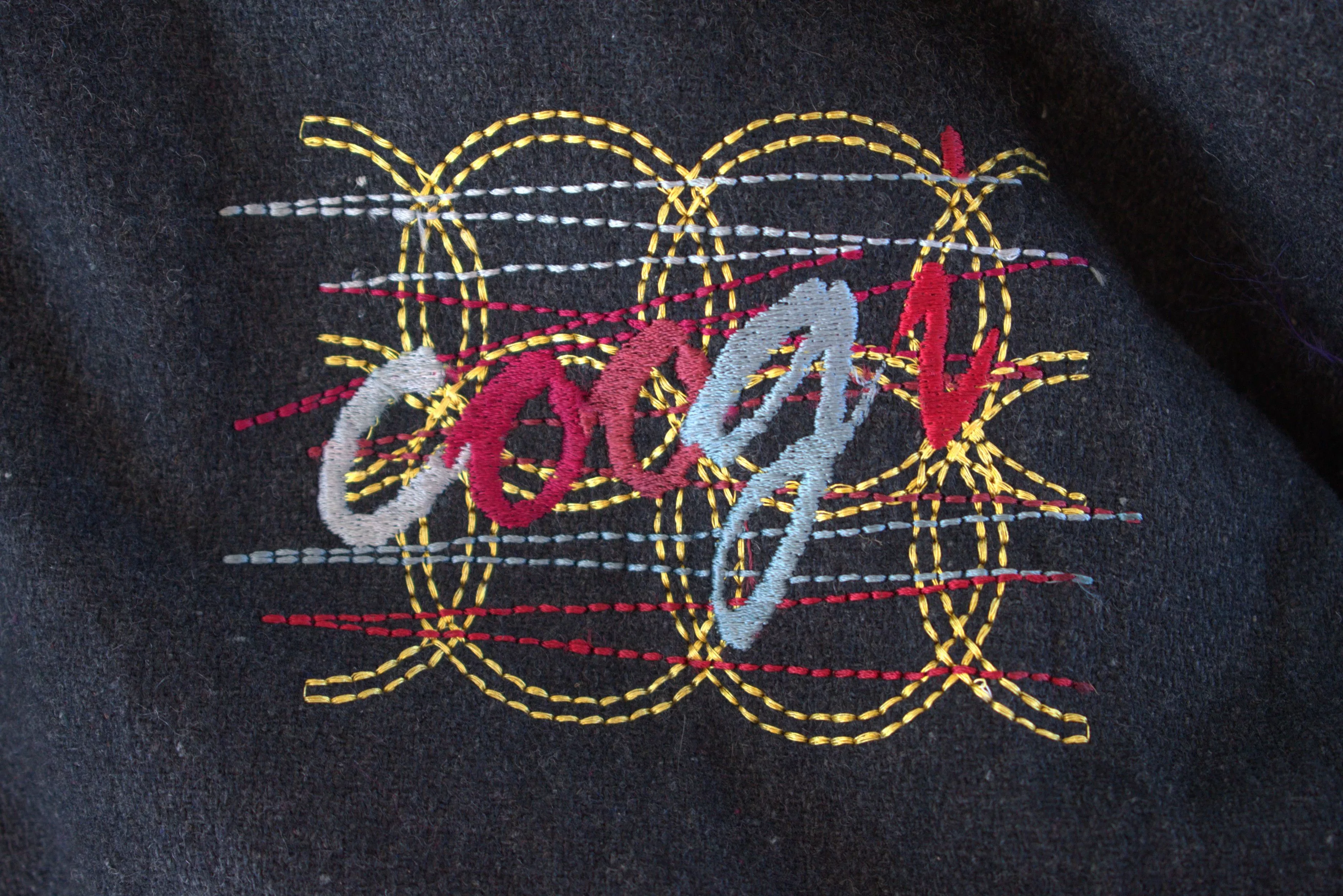 Coogi Leather Jackets Coogi leather sleeved wool varsity jacket Black