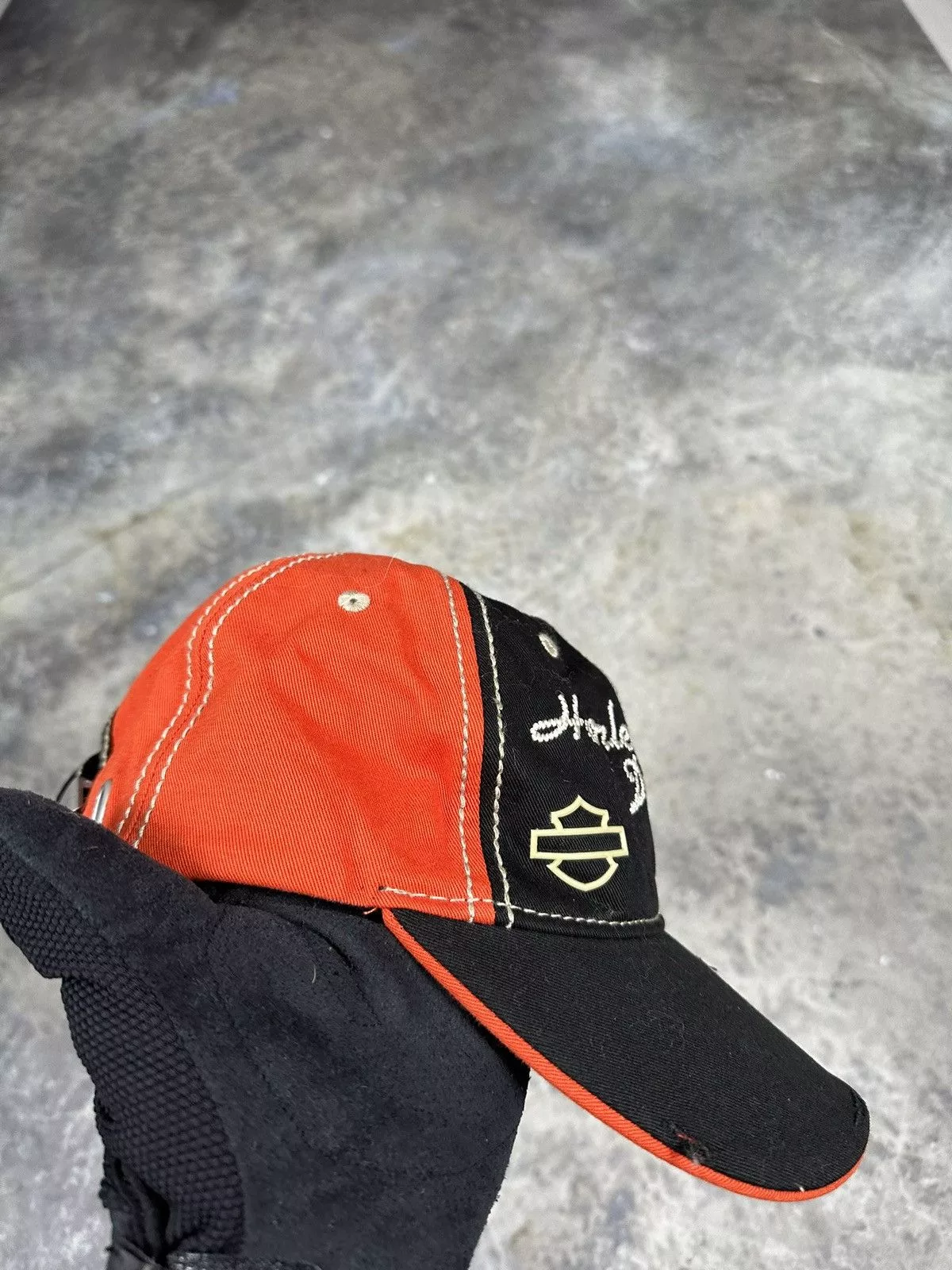 Harley Davidson Hats Harley Davidson × Vintage Vintage Harley Davidson Hat Orange