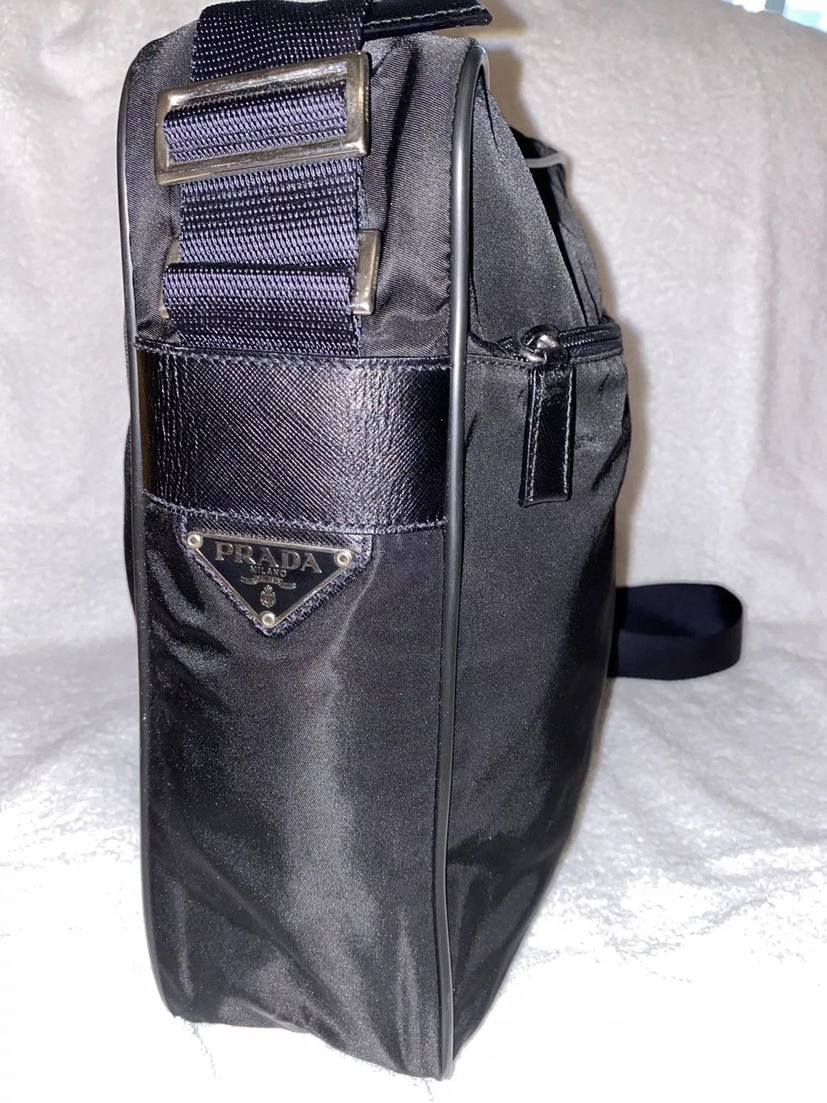 Prada Bags Luggage Prada Nylon Side Bag Black