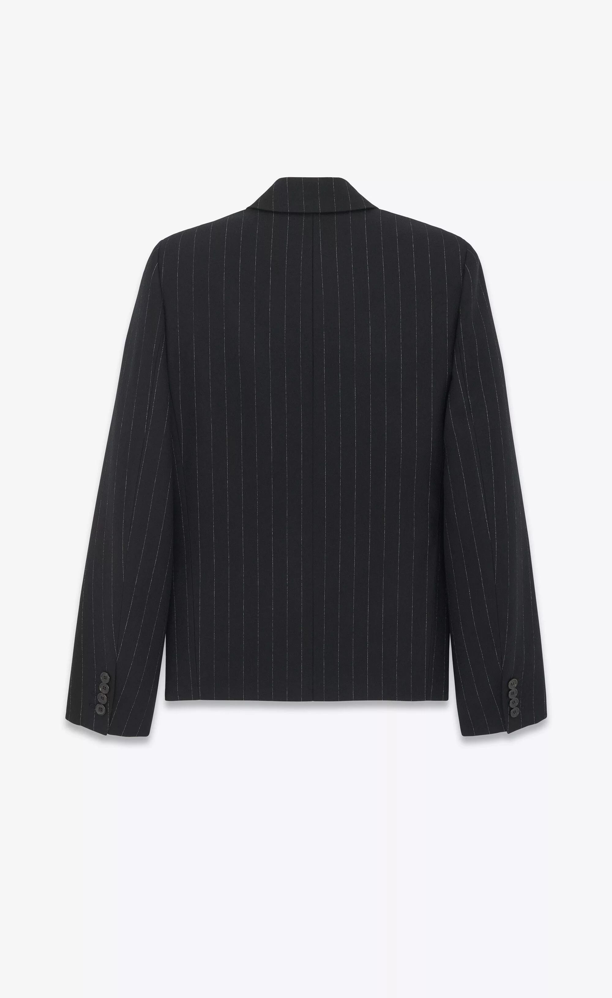 Saint Laurent Paris Light Jackets Saint Laurent Paris o1s1wg110624 Oversized Jacket in Striped Wool Felt in Noir Black