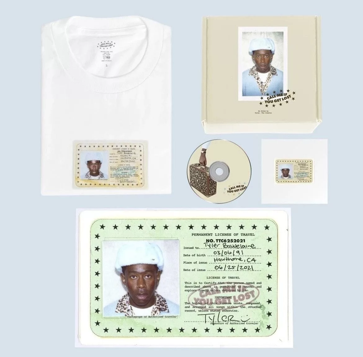 Golf Wang Short Sleeve T Shirts Golf Wang × Tyler The Creator CALL ME IF YOU GET LOST | CD Box Set (Medium) White