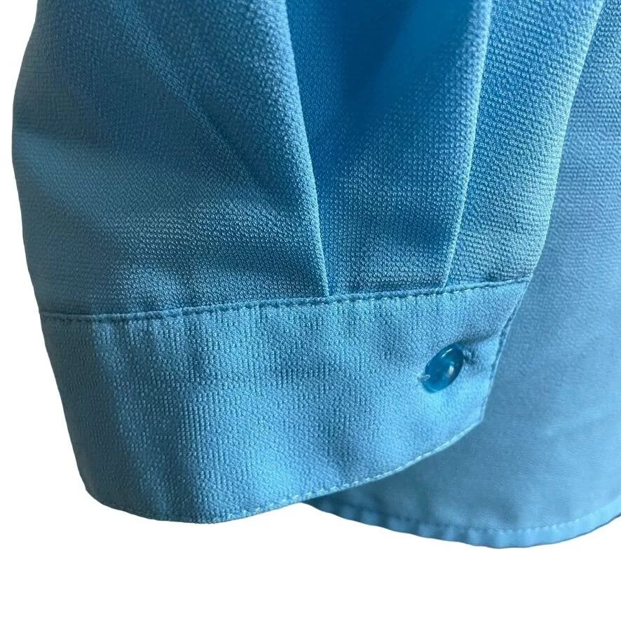 Other Blouses Other Womens Button Down Dress Blouse Lightweight Blue Top Plus Si