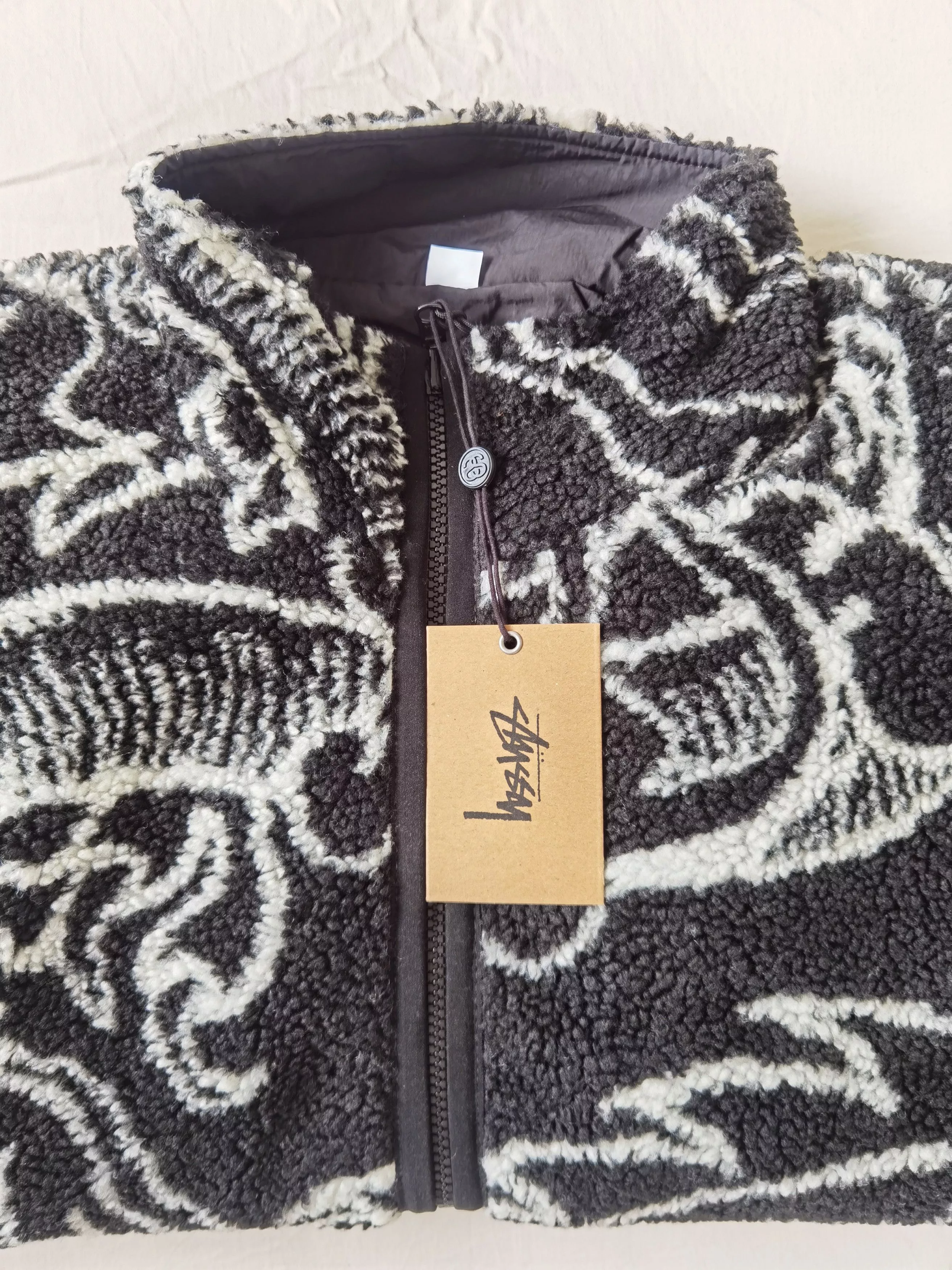 Stussy Heavy Coats Stussy Dragon Sherpa Jacket Black