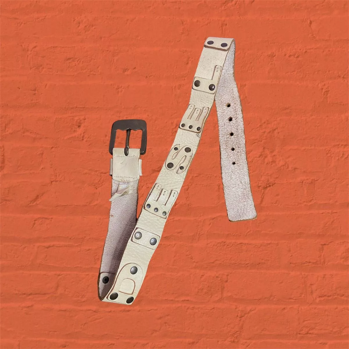 Diesel Belts Vintage diesel leather belt White