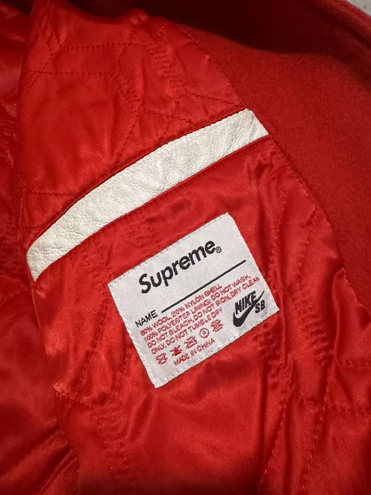 Nike Bombers Nike × Supreme Supreme x Nike SB Varsity Jacket SS07 Red