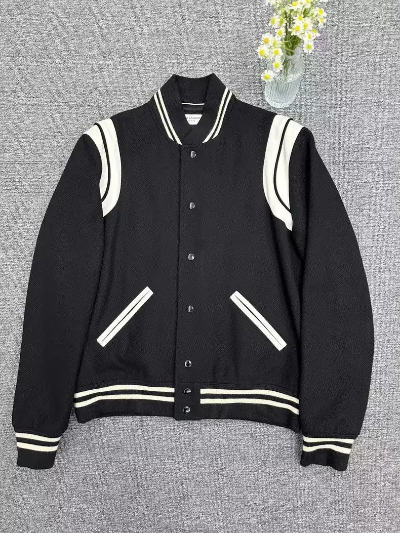Saint Laurent Paris Light Jackets Saint Laurent Paris Saint laurent slp black and white baseball uniform