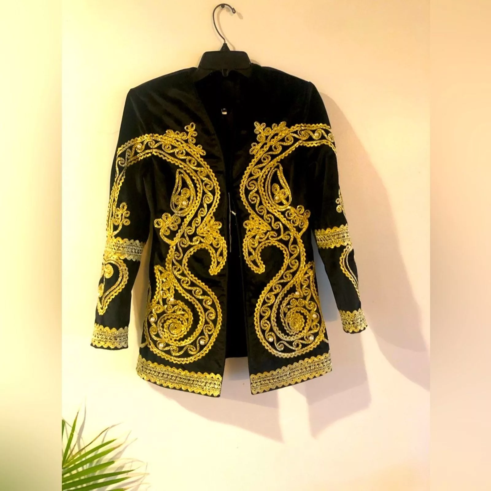 Other Jackets Other Gold embroidered velvet jacket. Size small/medium Black