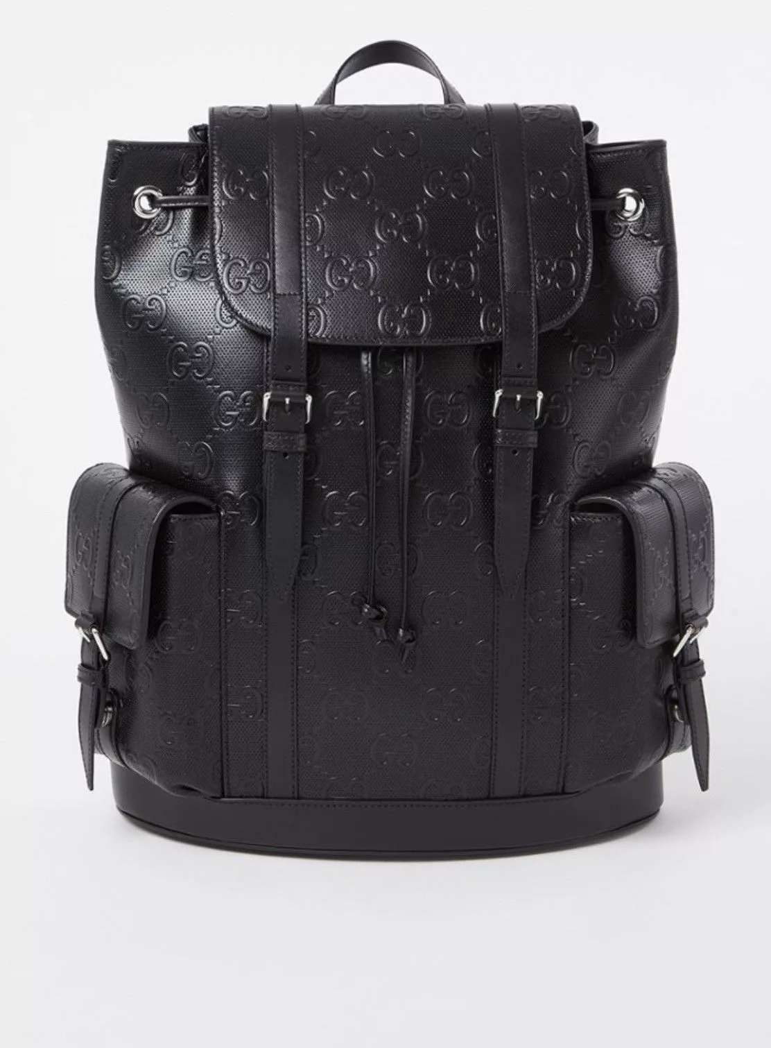 Gucci Bags Luggage 💥LIMITED💥Gucci GG Leather Logo Embossed Backpack Black