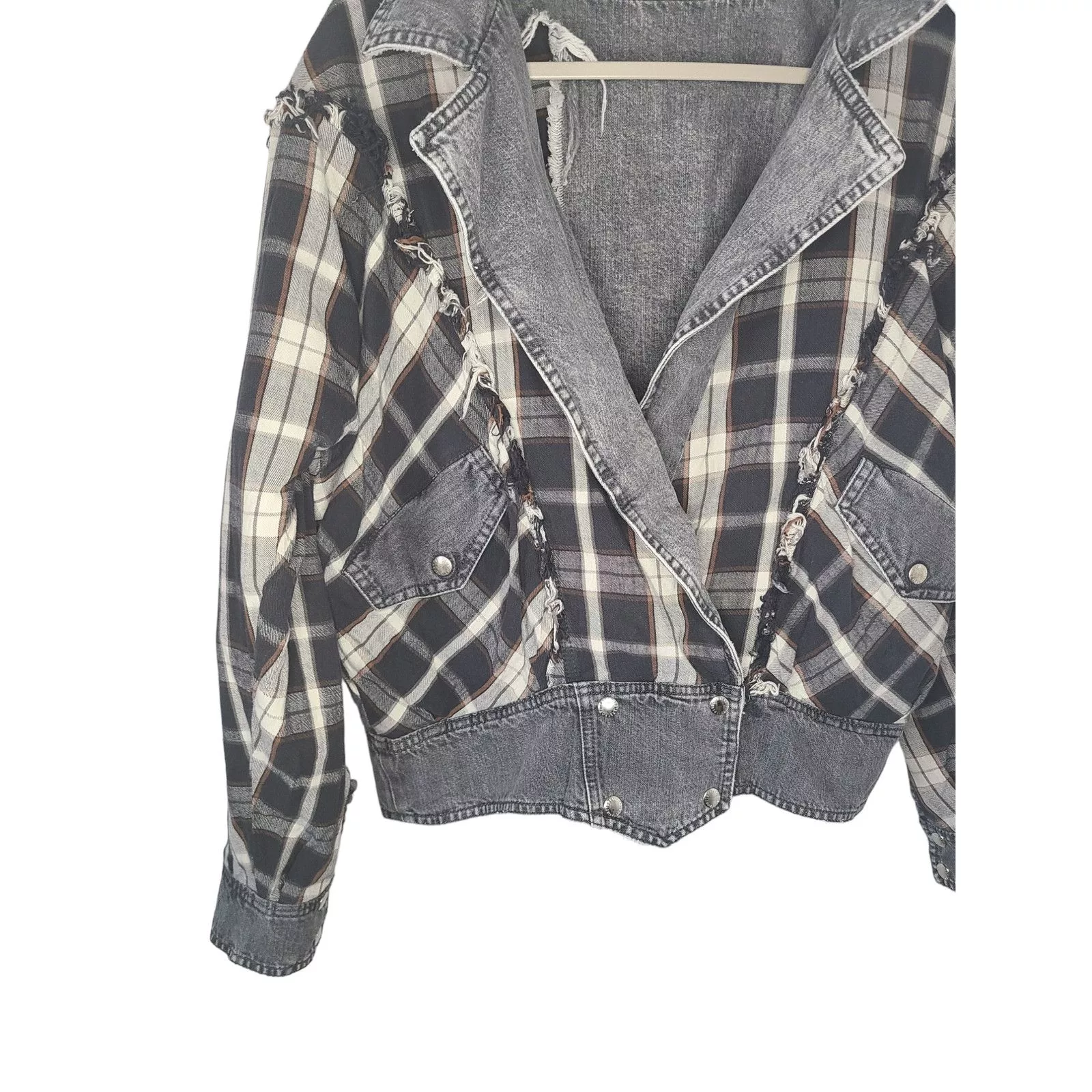 Retrofete Coats Retrofete RETROFÊTE Ellie reversible distressed denim jacket Gray