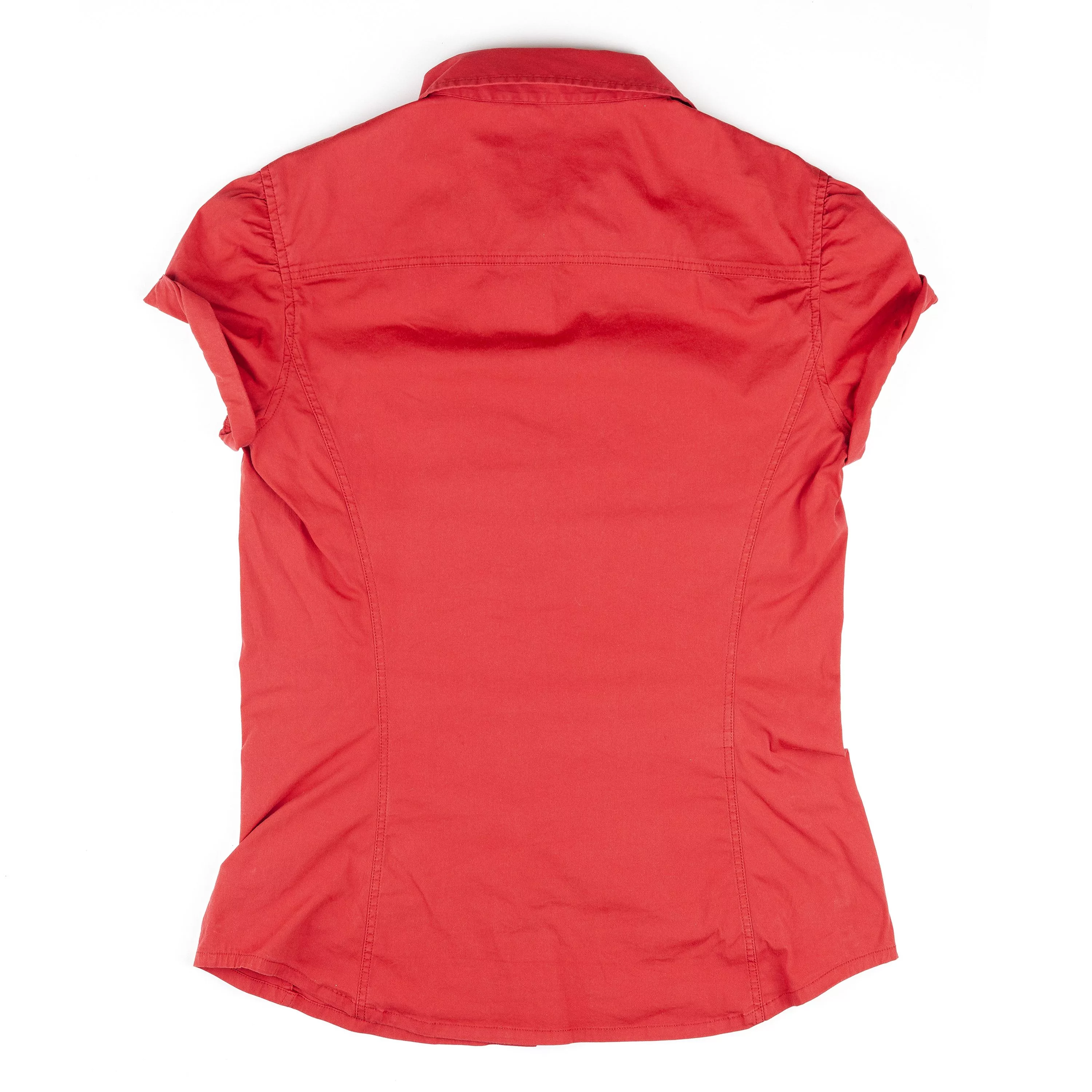 Prada Short Sleeve T Shirts Prada Red Button Up Short Sleeve Shirt (S)