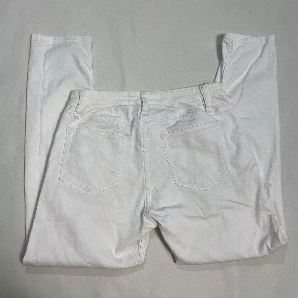 Iro Jeans IRO White Cropped Distressed Jeans Size 24