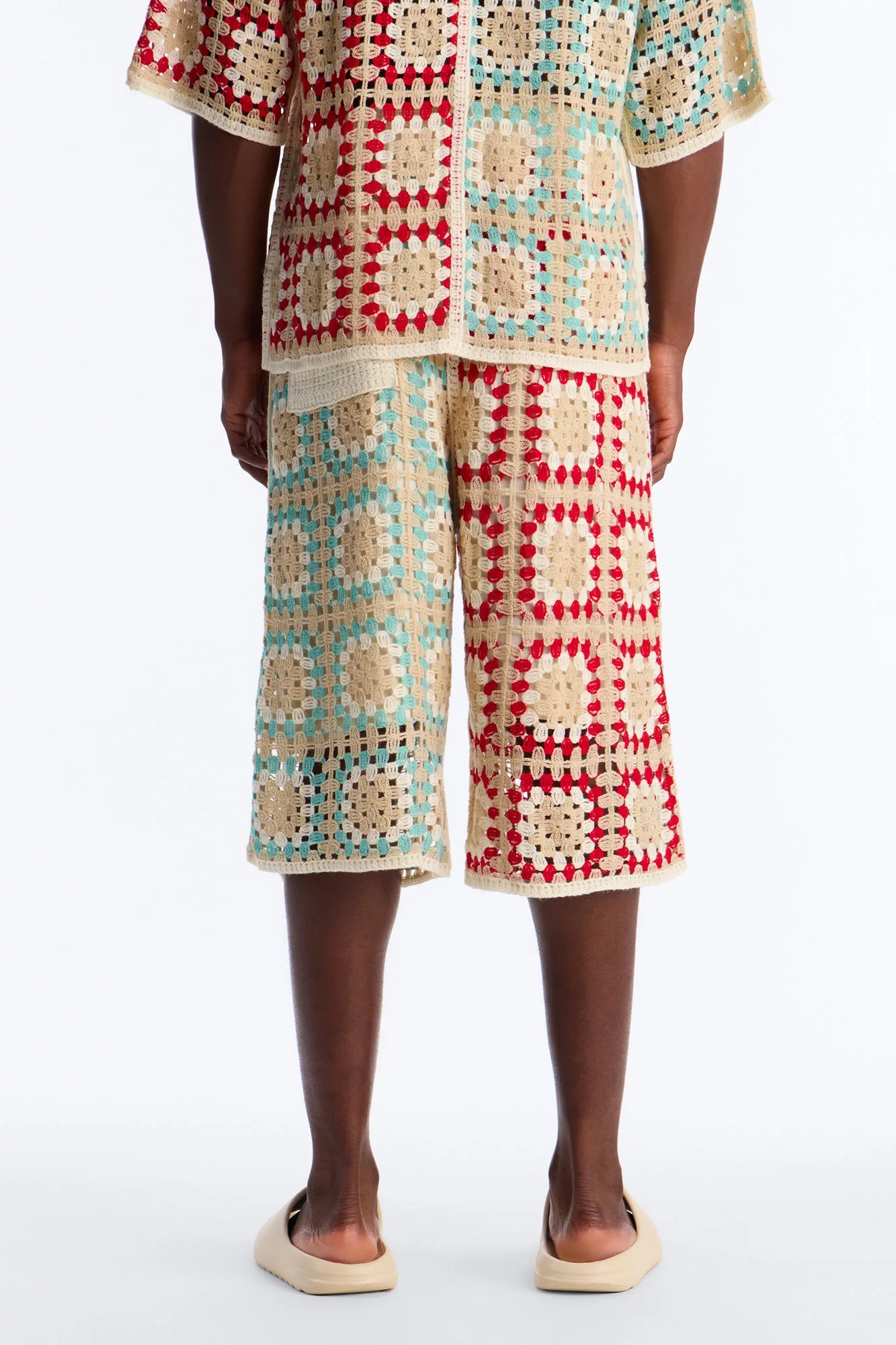La Playa Crochet Cross Stitch Short - Multi Color