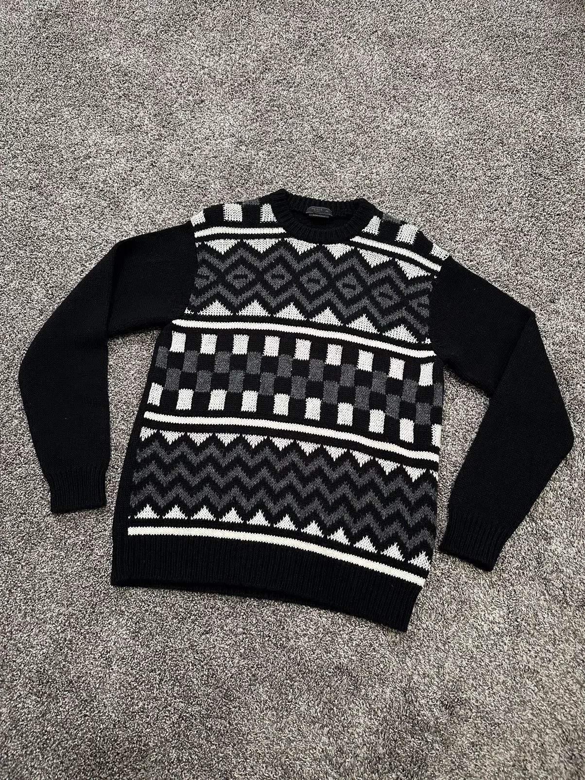 Prada Sweaters Knitwear Prada Men’s Knitted Sweater Black Medium Luxury