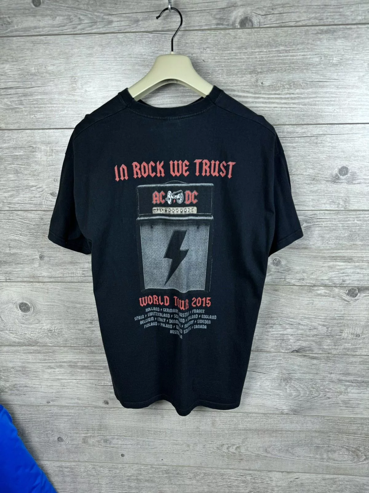 AC/DC Jerseys AC/DC × Vintage T-SHIRT AC / DC ROCK STYLE SIZE XL Black Streetwear