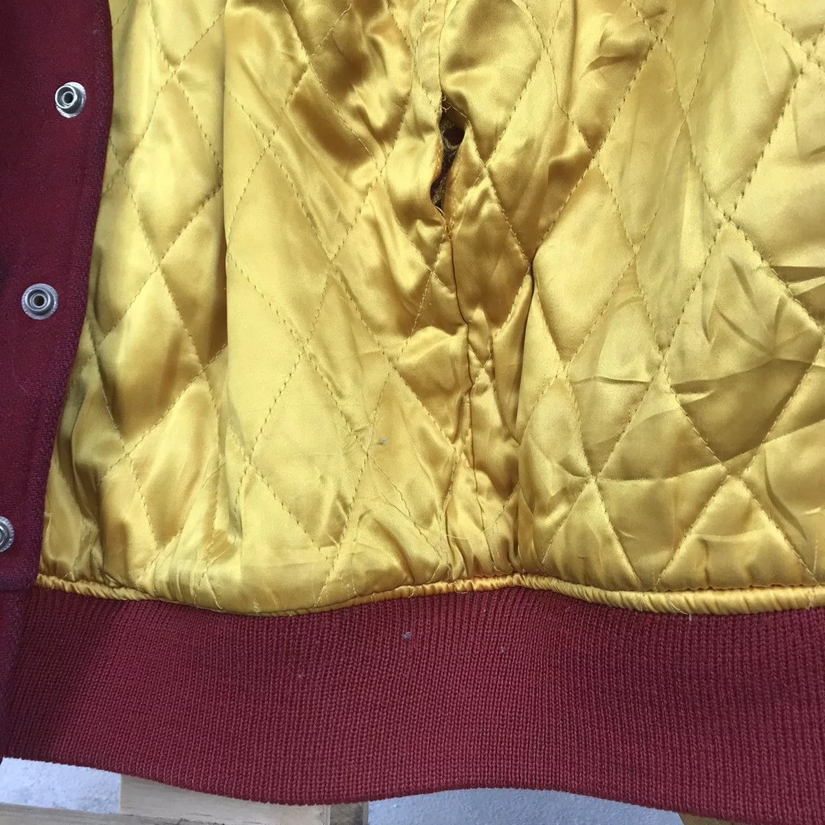 Macbeth Leather Jackets Macbeth × Vintage Vintage Macbeth MB Leather Varsity Jacket Big Logo Multi