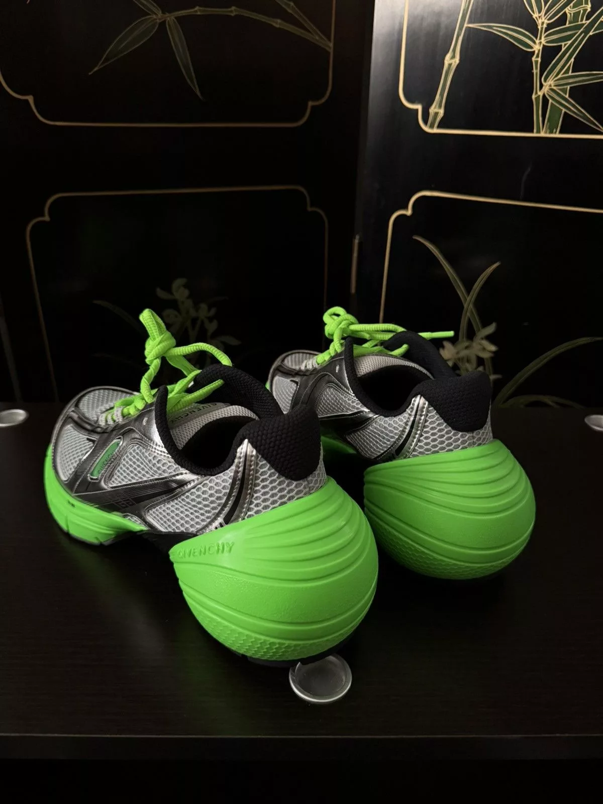Givenchy Low Top Sneakers Givenchy TK-MX Silver/Green Runner Sneaker
