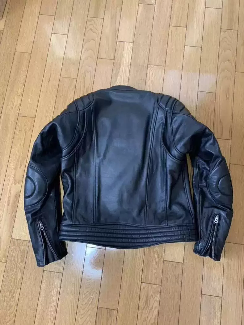 Kadoya Leather Jackets kadoyaStraight-pull collar leather coat Black